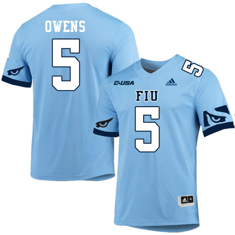 #5 Kejon Owens FIU Jersey,Florida International University Panthers Football Jersey-Light Blue